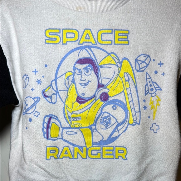 Disney Buzz Lightyear Space Ranger Black and White Toddler Crewneck Size XXS - Picture 2 of 5